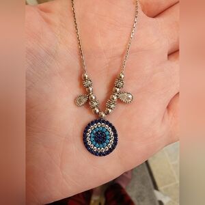 Sterling Silver Eye Necklace